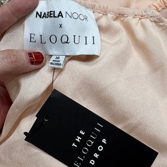 Nabela Noor x Eloquii Size 16 Puff Sleeve Dress Midi Coquette Fairy Tulle Ballet - Picture 7 of 16